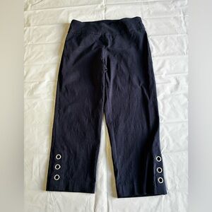 Kate Park Womens Pants Pull On Elastic waist Stretch Size 8 Navy Blue
